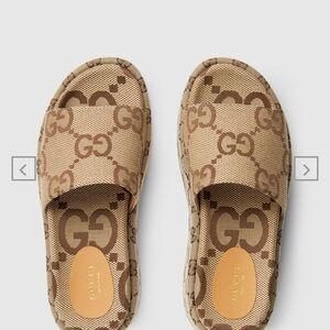 Gucci Beige GG Slide Sandals